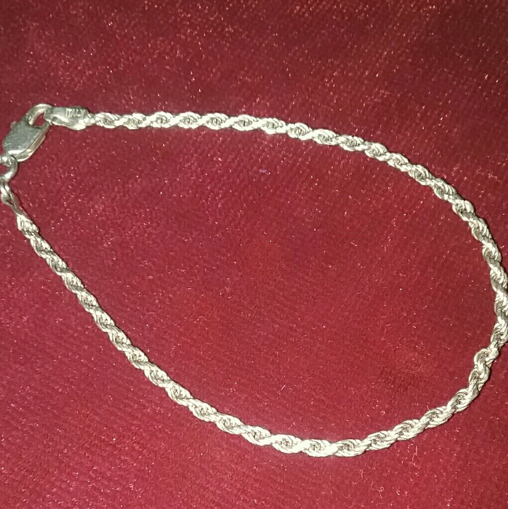 Silver rope bracelet